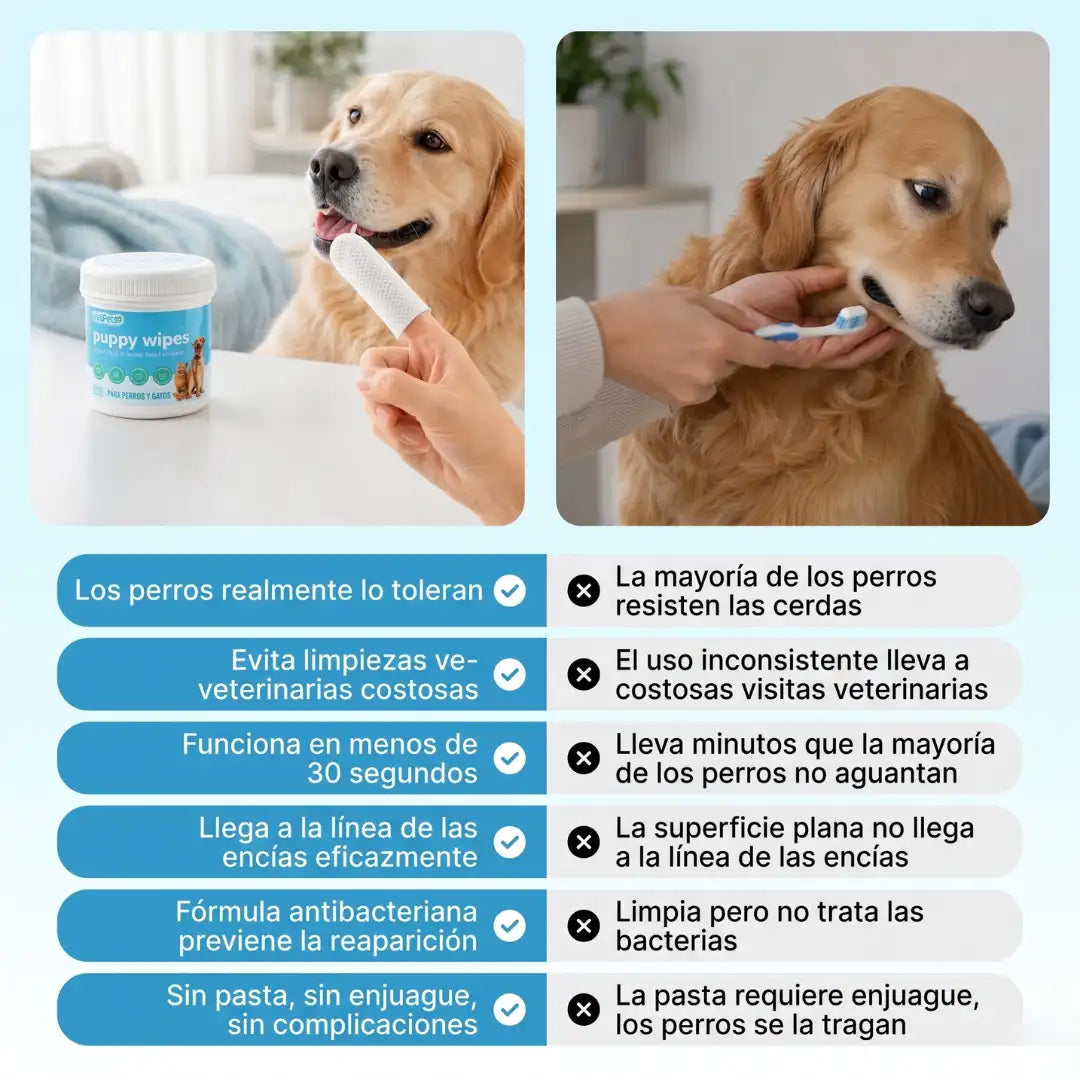 PuppyWipes™- Elimina la placa en 30 segundos