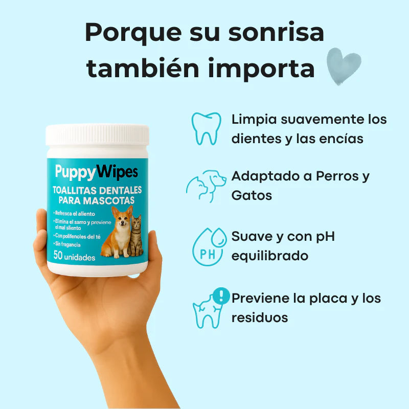 PuppyWipes™- Elimina la placa en 30 segundos