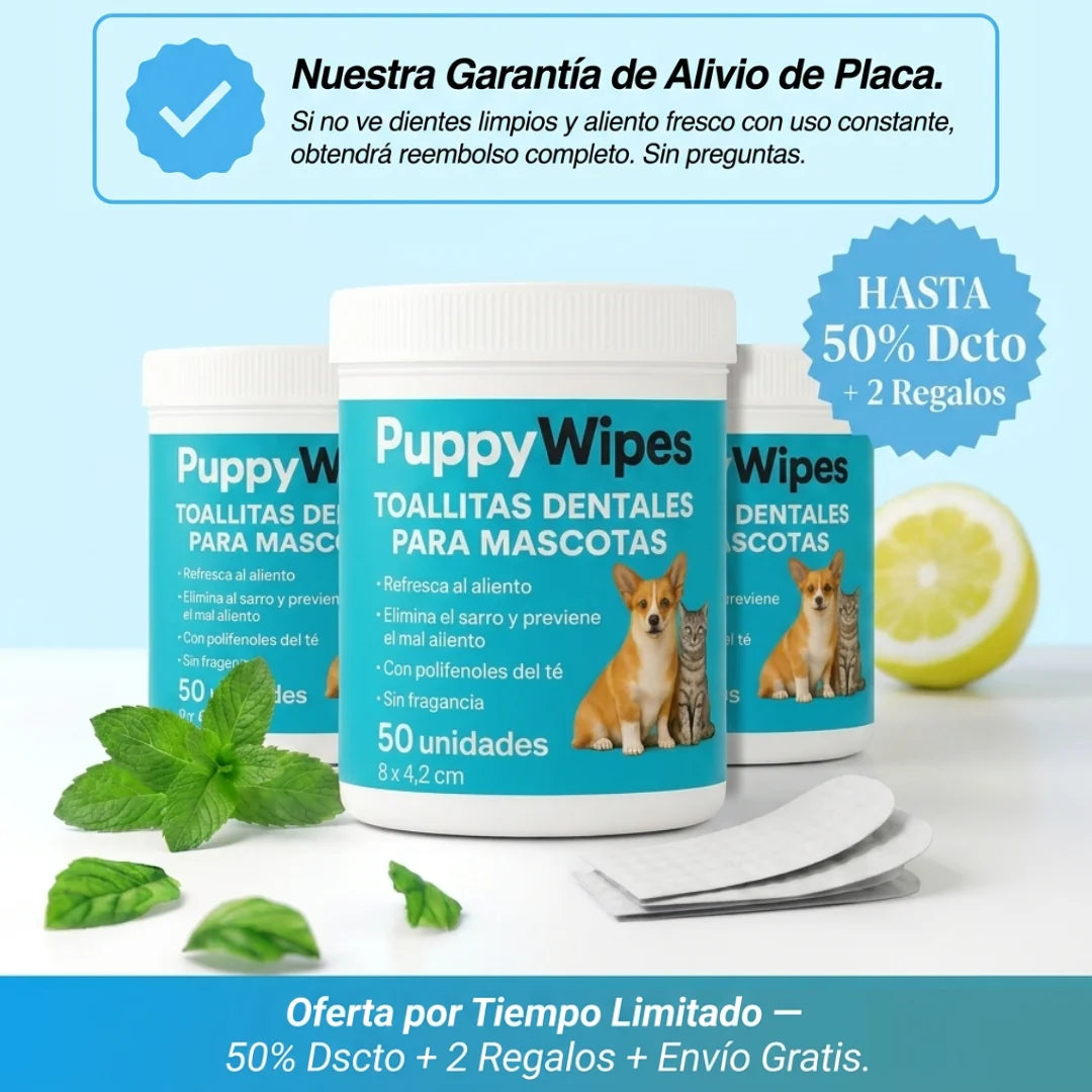 PuppyWipes™- Elimina la placa en 30 segundos