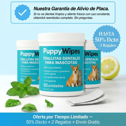PuppyWipes™- Elimina la placa en 30 segundos